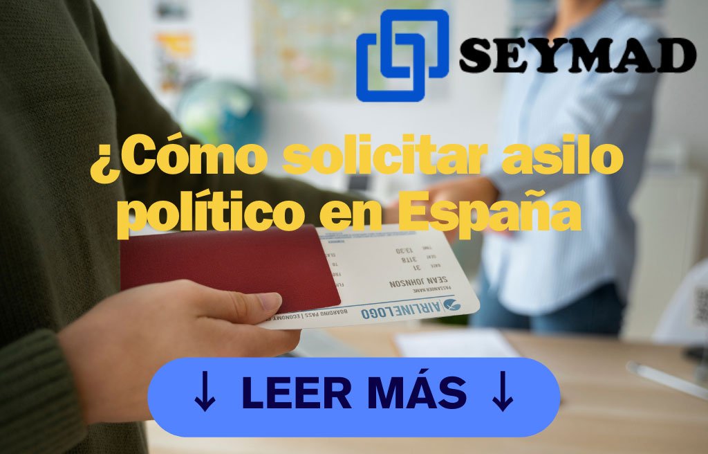 Dos manos sosteniéndose con un pasaporte en el fondo, simbolizando la solicitud de asilo político en España.